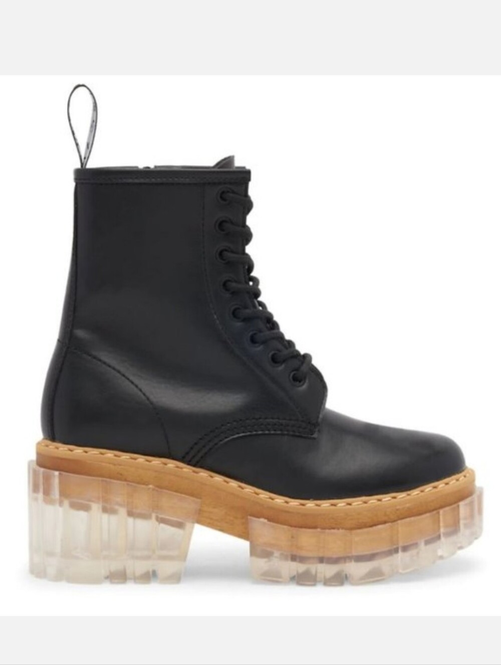 Stella McCartney Emilie Lace-Up Boots Faux Leather In Black Size 9.5
